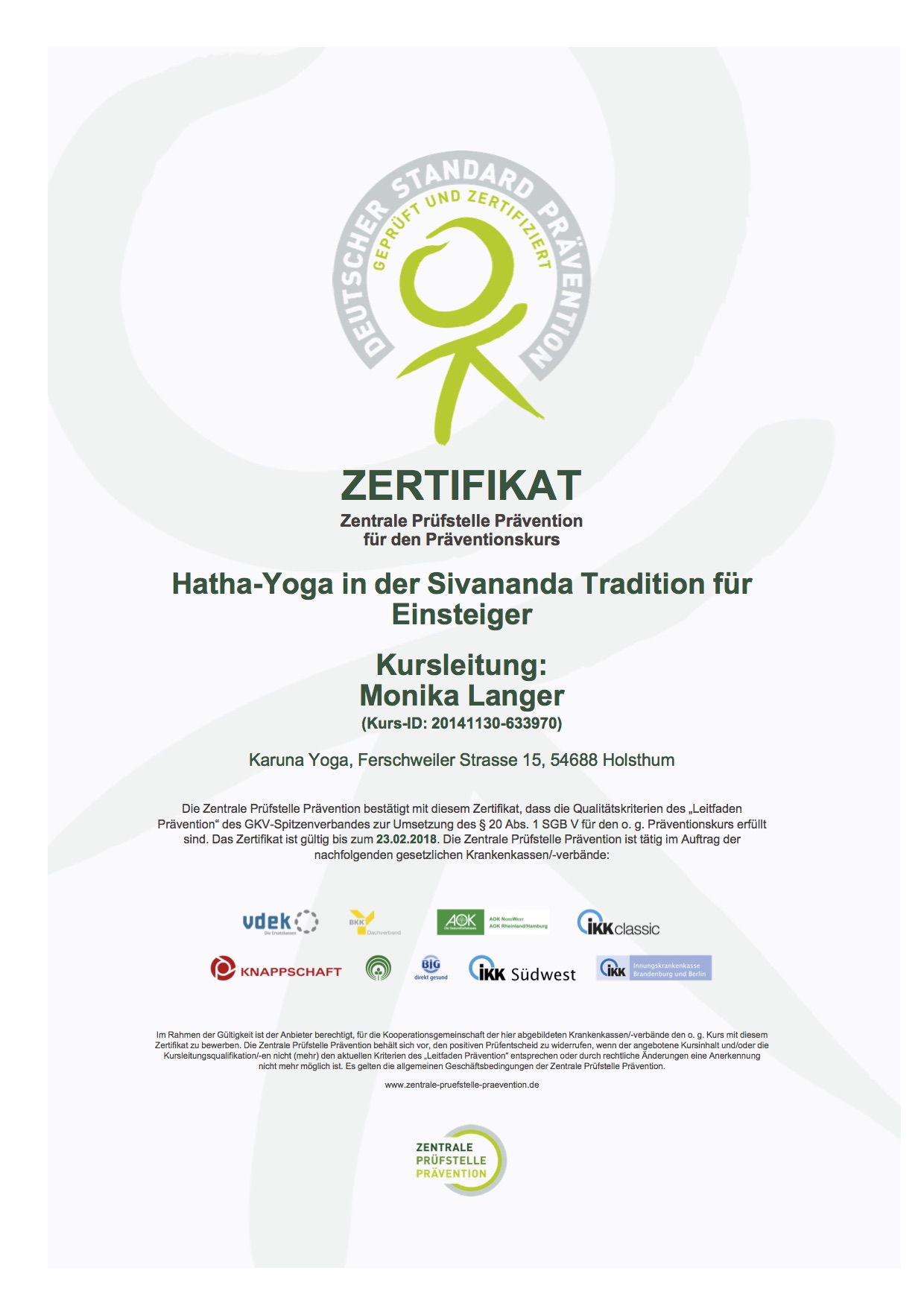 zertifizierung krankenkasse